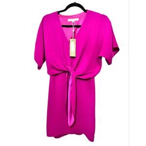 Trina Turk XS Magenta Tie Front Mini Dress NWT
